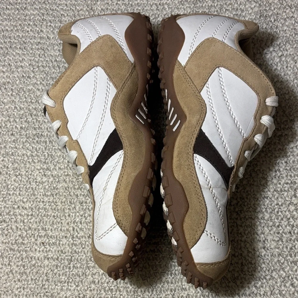 Perry Ellis America Men's White and Tan Casual Leather & Suede Sneakers